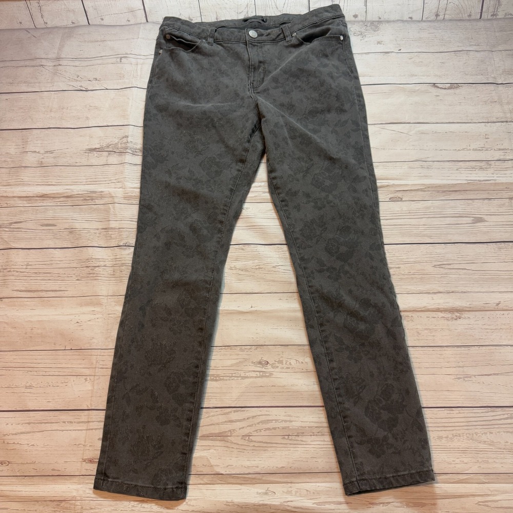 Simply Vera Wang Pants Denim Metallic Skinny Black Women's Size 14‎ (Fits 31x27)